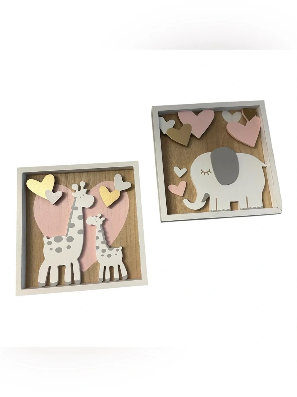 Hobby Lobby Elephant and Giraffe Room Decor 9.84” x 9.84”